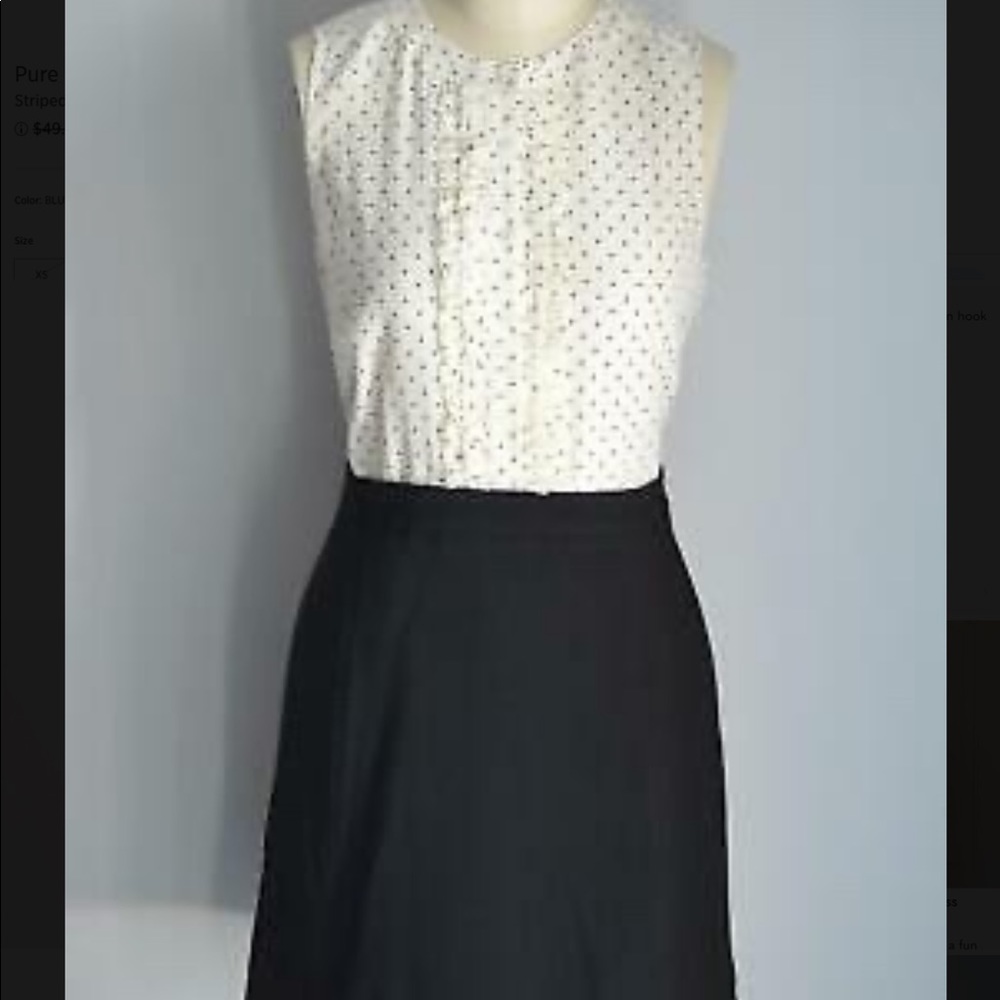 JCrew black and Ivory polkadot top dress